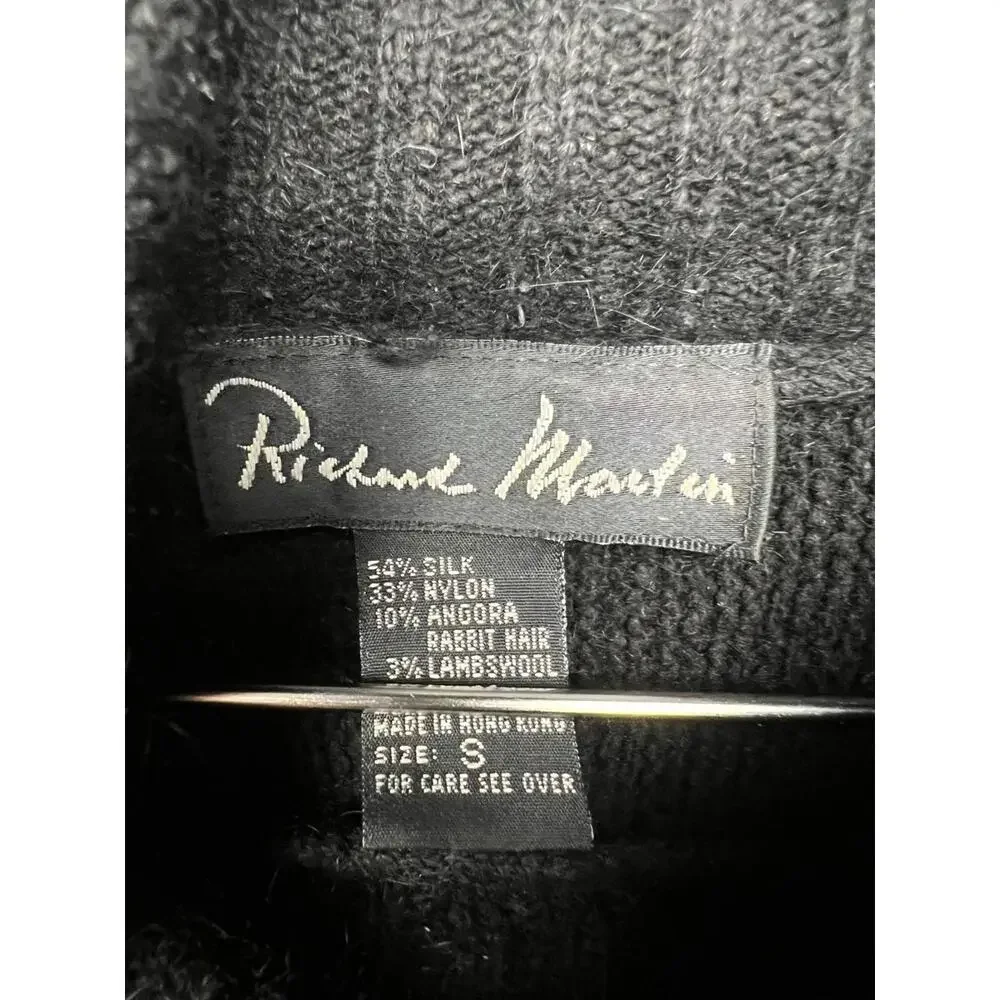 80s Vintage Silk Lambswool Angora Turtle Neck Knitted Sweater Crane Womens Sz S - Picture 6 of 12